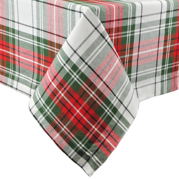 DII Xmas Plaid Holiday Christmas Tablecloth