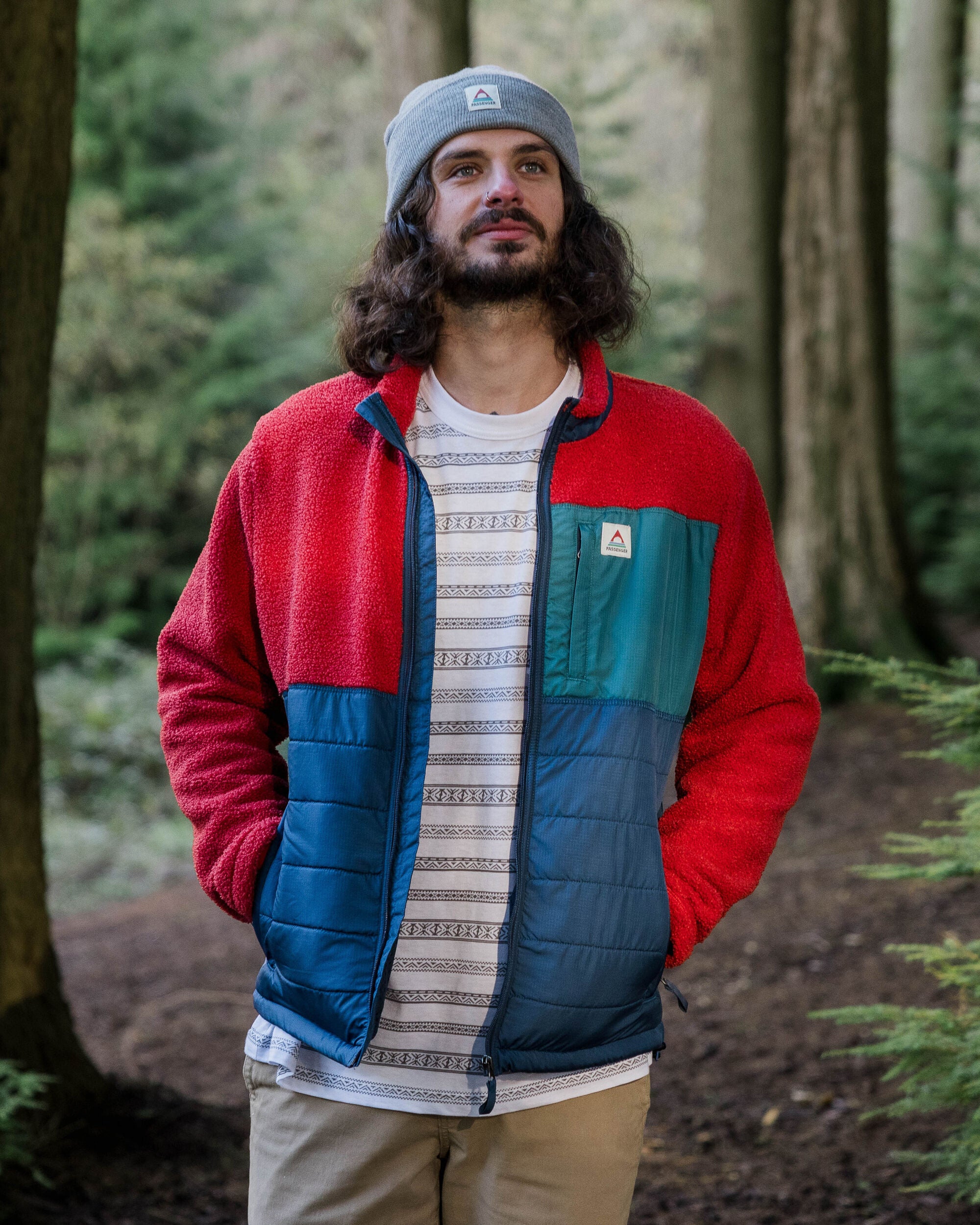 Born Explorer Recycled Polar-Lined Sherpa Fleece - Cardinal