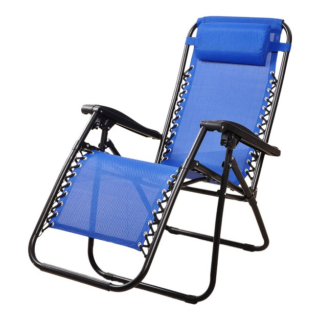 Elevon Adjustable Zero Gravity Recliner Lounge Chair W Detachable Cup Holder For Outdoor Deck Patio Beach Or Bonfire Weight Capacity 300lbs Blue