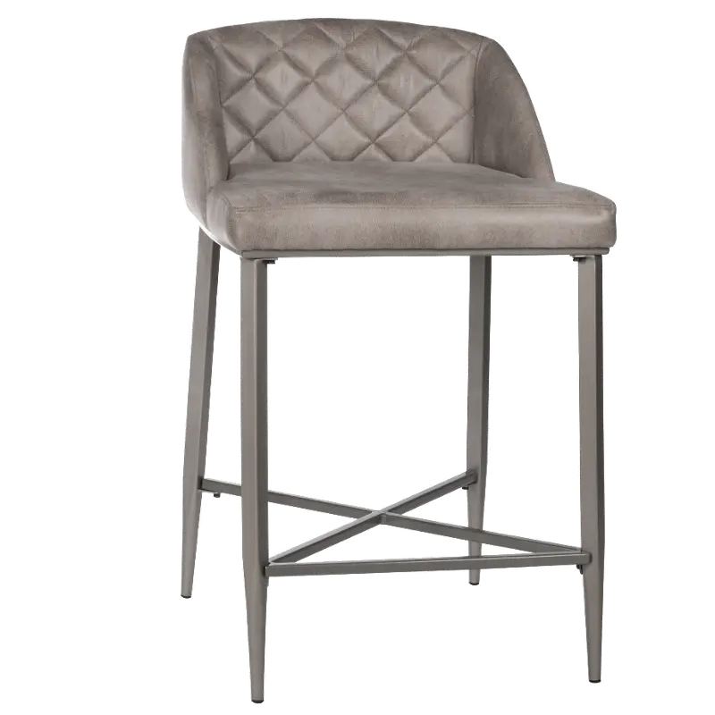 Modern Eclectic Gray Metal Counter Height Stool