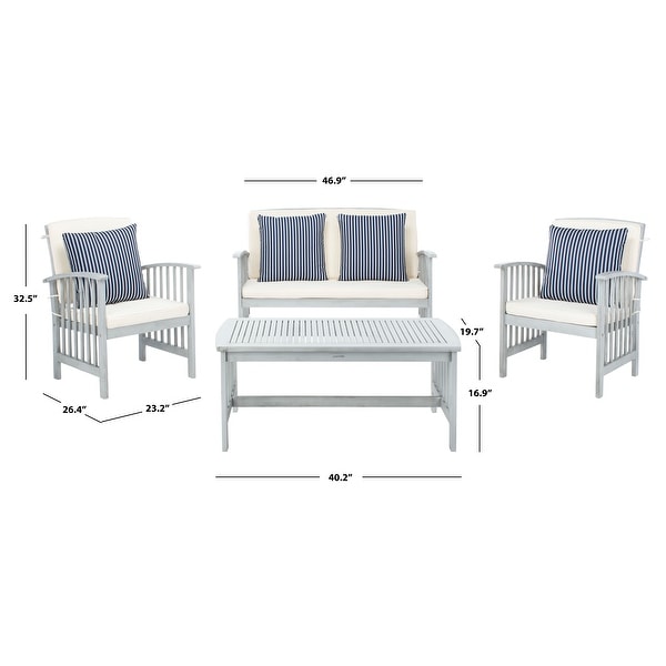 SAFAVIEH Outdoor Rocklin 4piece Conversation Patio Set