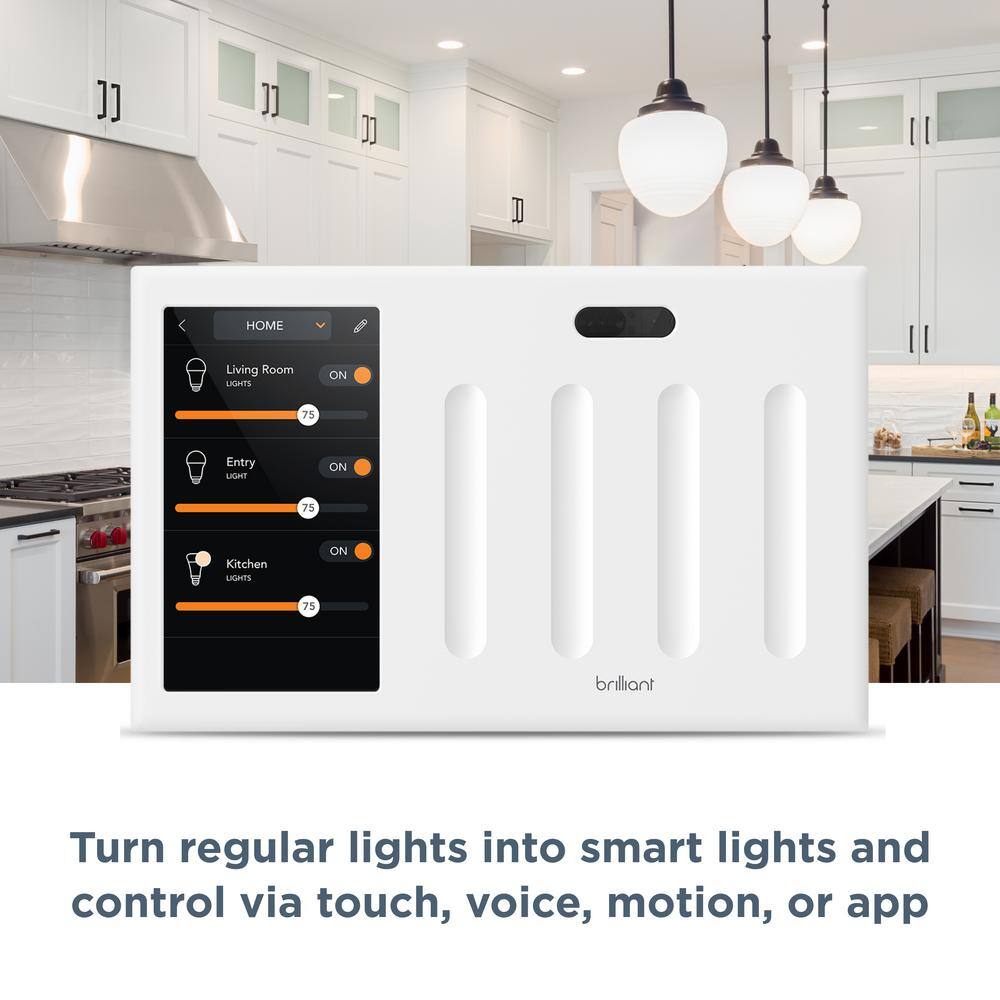 Brilliant Smart Home Control 4-Switch Panel - Alexa Google Assistant Apple Homekit Ring Sonos and More BHA120US-WH4