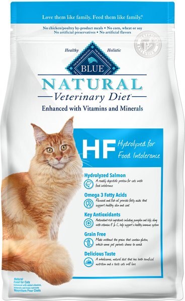 Blue Buffalo Natural Veterinary Diet HF Hydrolyzed for Food Intolerance Grain-Free Dry Cat Food