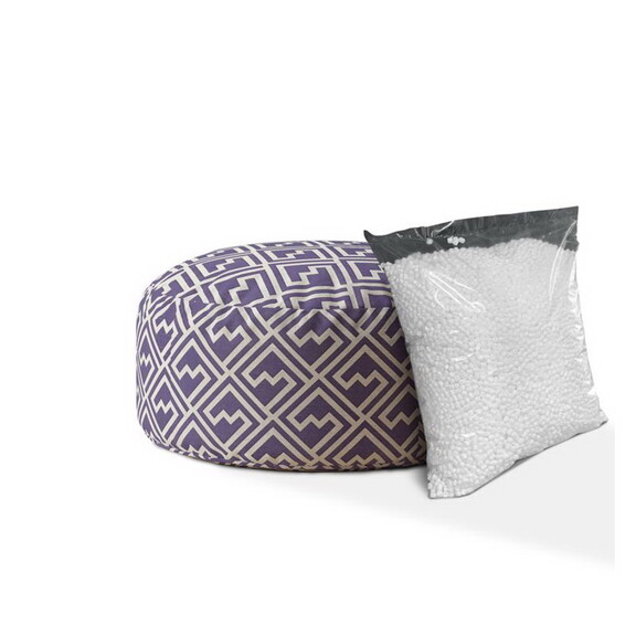 Indoor TETRI Med Purple Round Zipper Pouf   Cover ...