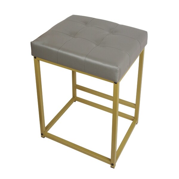 24 Inch Square Upholstered Metal Bar Stool with Fabric/leather Seat-1pcs