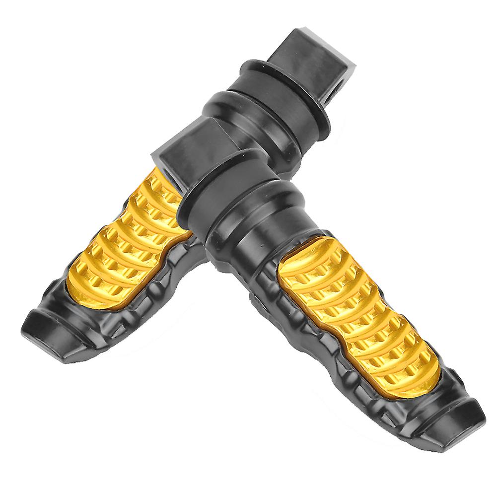 1 Pair Universal Aluminum Footrest Pedal Foot Rest Footpegs Yellow