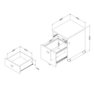 South Shore Interface Gray Oak File Cabinet 9026691