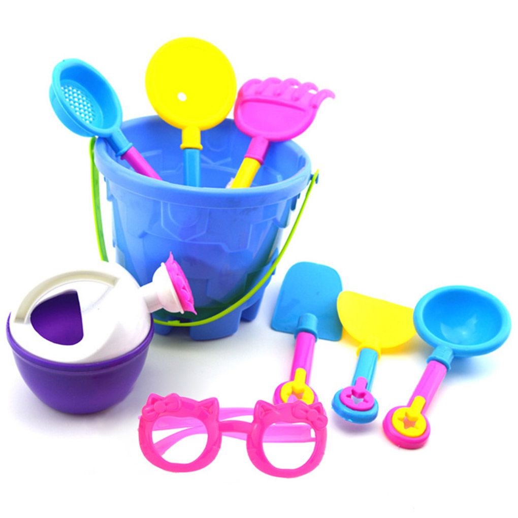 9PCS/Set Random Color Kids Sand Beach Toys Castle Bucket Spade Shovel Rake Water Tools SetKids Toys Birthday Gift