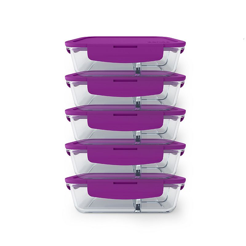 Bentgo 10-pc. 3-Compartment Glass Lunch Container Set