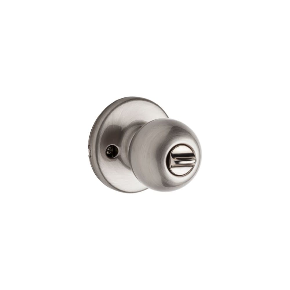 Kwikset Polo  Door Knob Satin Chrome Exterior Keyed Entry Round