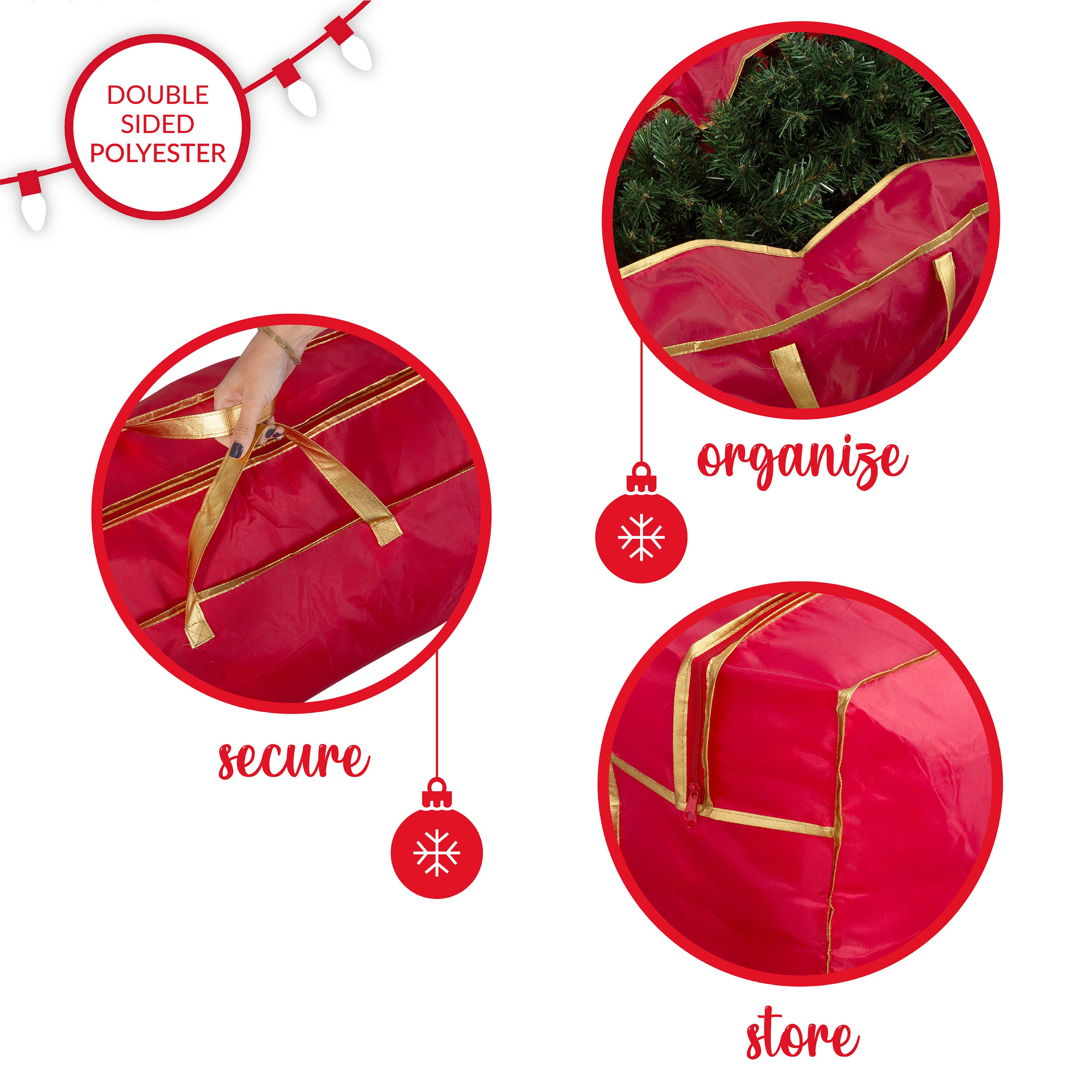 Simplify Holiday Christmas Tree Storage Bag up to 6ft in Red Nonwoven