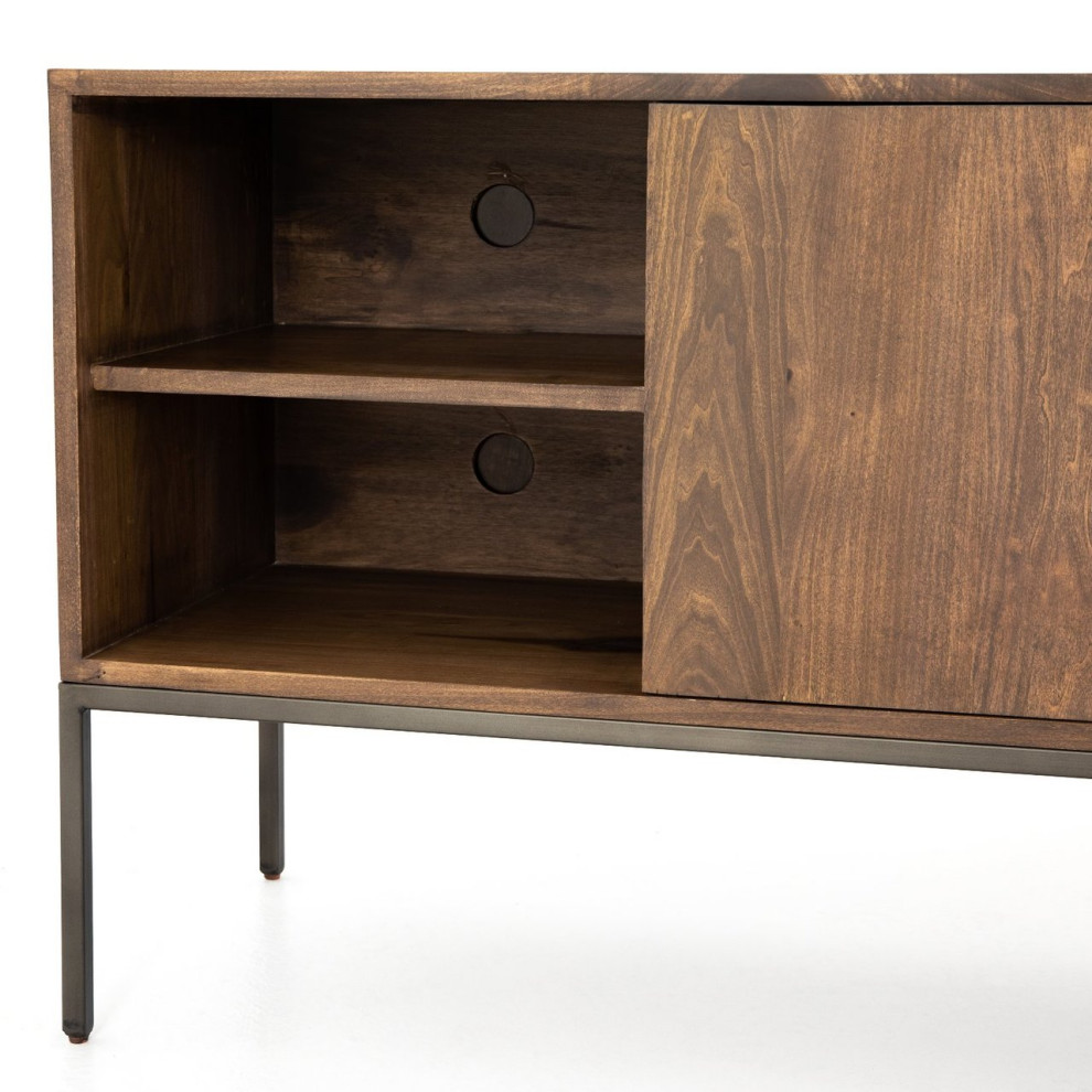 Fulton Industrial Modular Media Console Cabinet 69 quot  Industrial   Entertainment Centers And Tv Stands   by Zin Home  Houzz