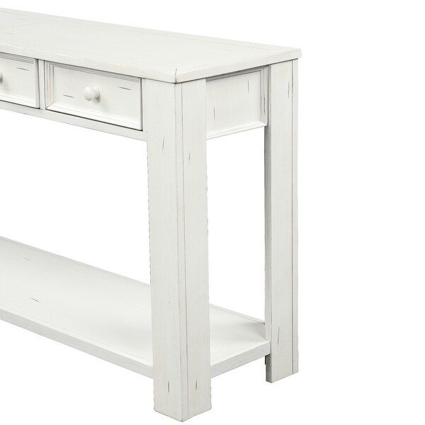 Console Table/Sofa Table with Storage Drawers and Bottom Shelf for Entryway， Hallway， Living Room， Den