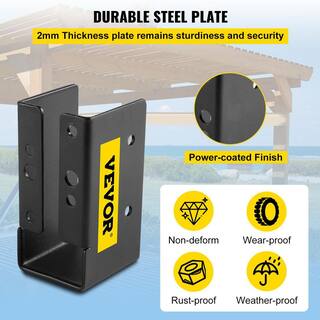 VEVOR 12-Pieces Concealed Joist Hanger 2 in. x 4 in. Outdoor Concealed Joist Bracket Q235 Steel Plate Powder-Coated Black LJJDZ2X412PCSX8KNV0