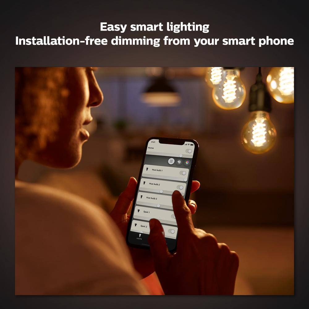 Philips Hue 40-Watt Equivalent ST19 Smart LED Vintage Edison Soft White (2700K) with Bluetooth (1-Pack) 571125