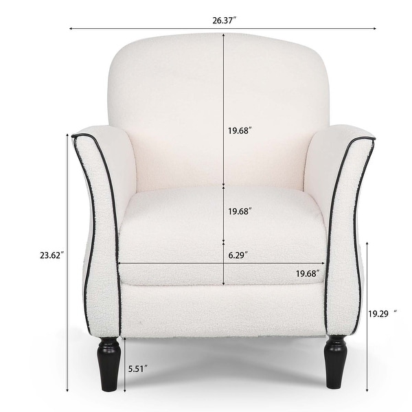 Accent Chair Armchair with Wood Legs， Fabric Upholstered Accent Chairs for Living Room Bedroom