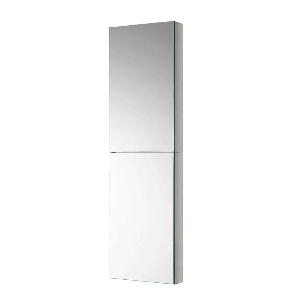 Fresca 15 in W x 52 in H x 5 in D Frameless Recessed or SurfaceMounted Bathroom Medicine Cabinet