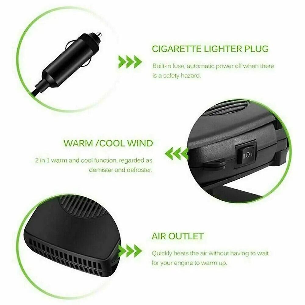 200w 12v/24v Multifunctional Portable Electric Car Heater Defroster Demister Windshield Defroster