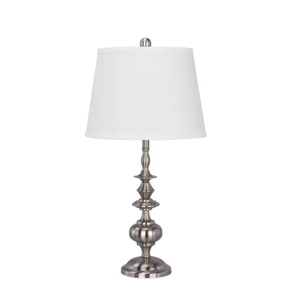 26 inch Metal Table Lamp With Brushed Nickel Finish