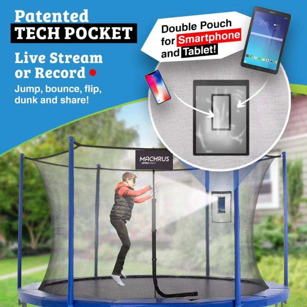 Upper Bounce Machrus Trampoline Enclosure Net for 12 ft. Round Frames with Adjustable Straps Using 4 Poles or 2 Arches Net Only UBNET-12-4-ISTP