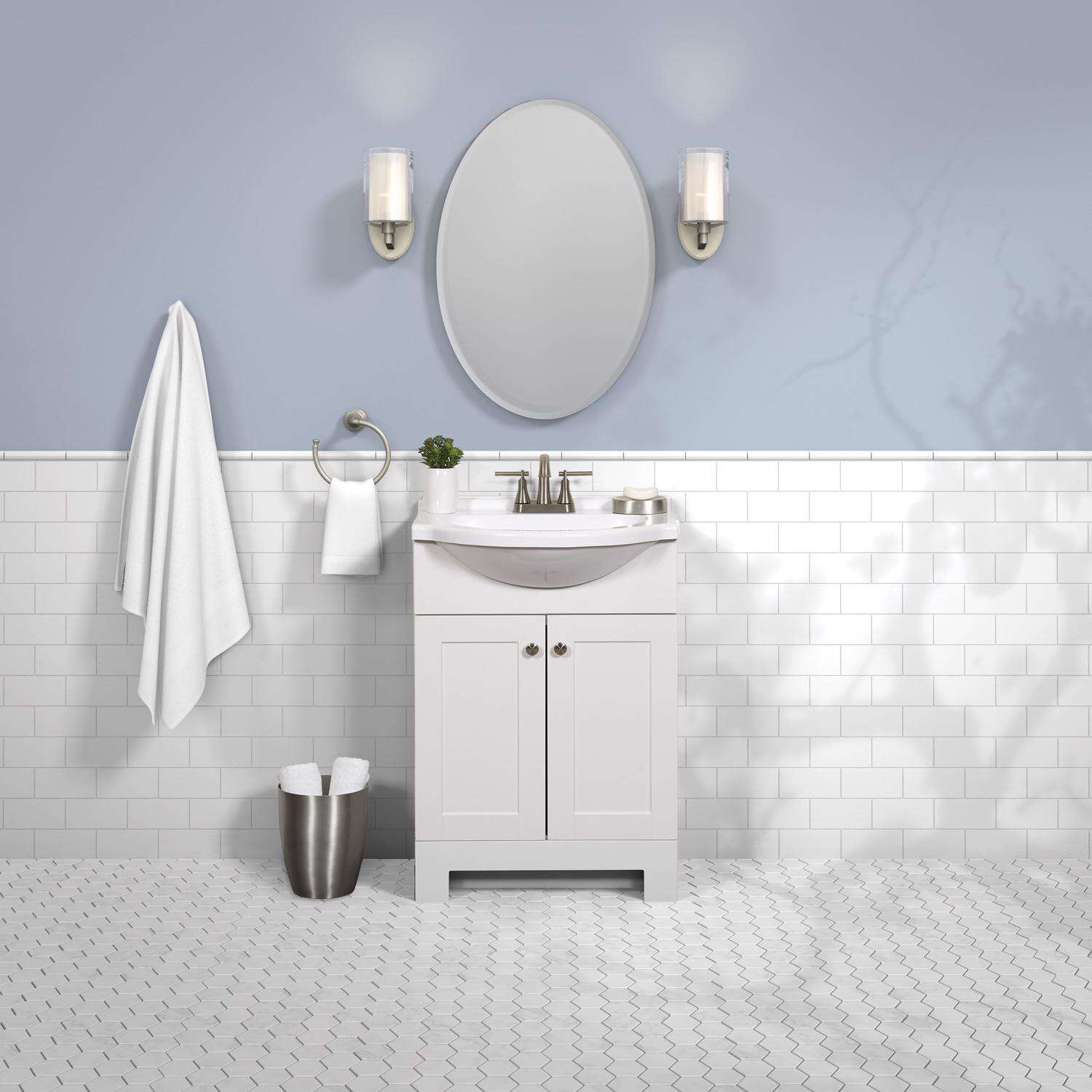 Zenna Home Single White Bathroom Vanity 24 in. W X 16 in. D X 35.5 in. H