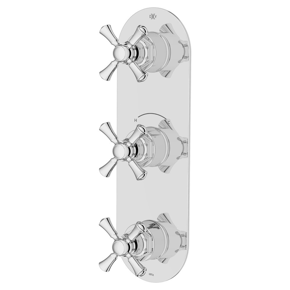 DXV Oak Hill 3 Handle Slim Valve with Cross Handles
