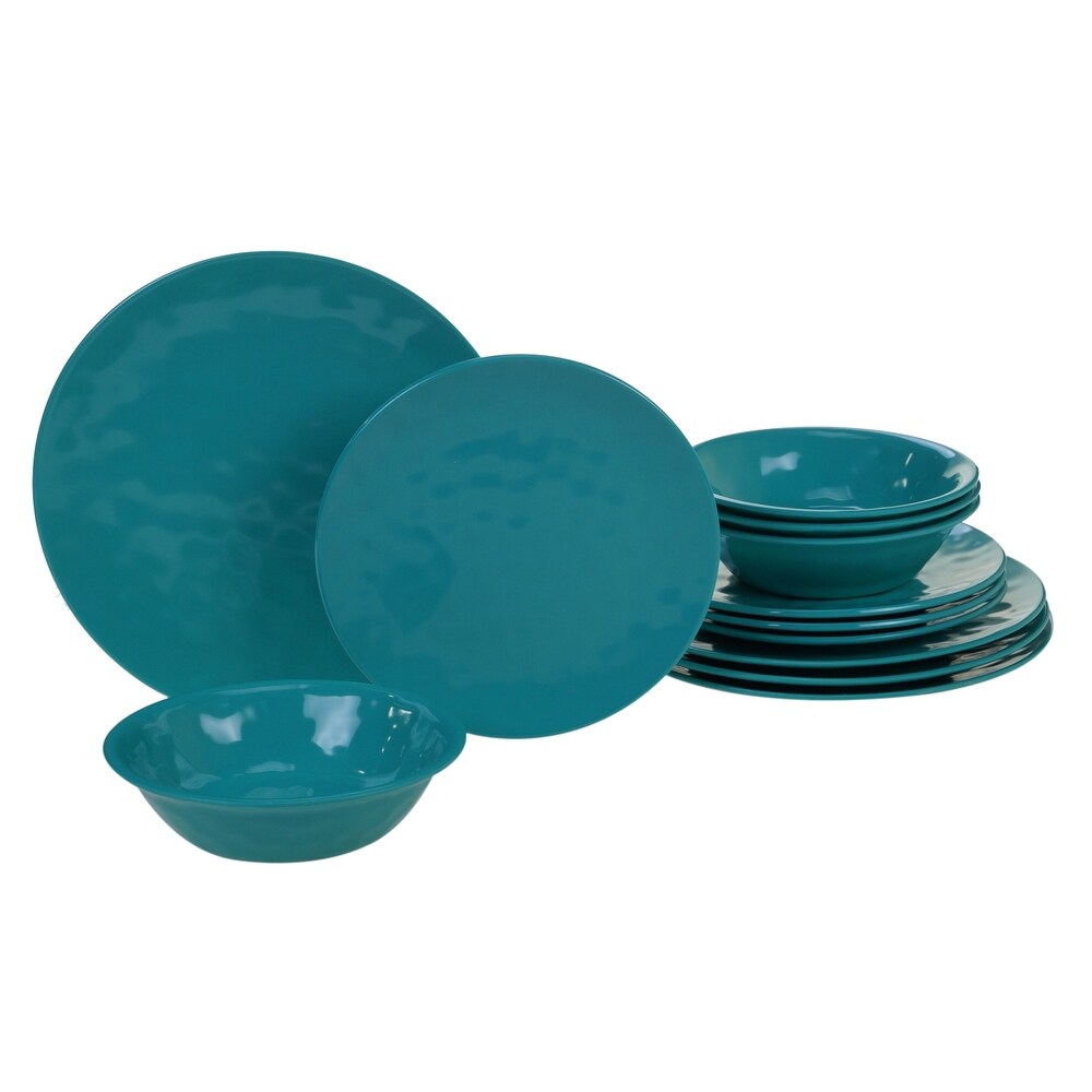 Certified International Solid Color 12 piece Melamine Dinnerware Set