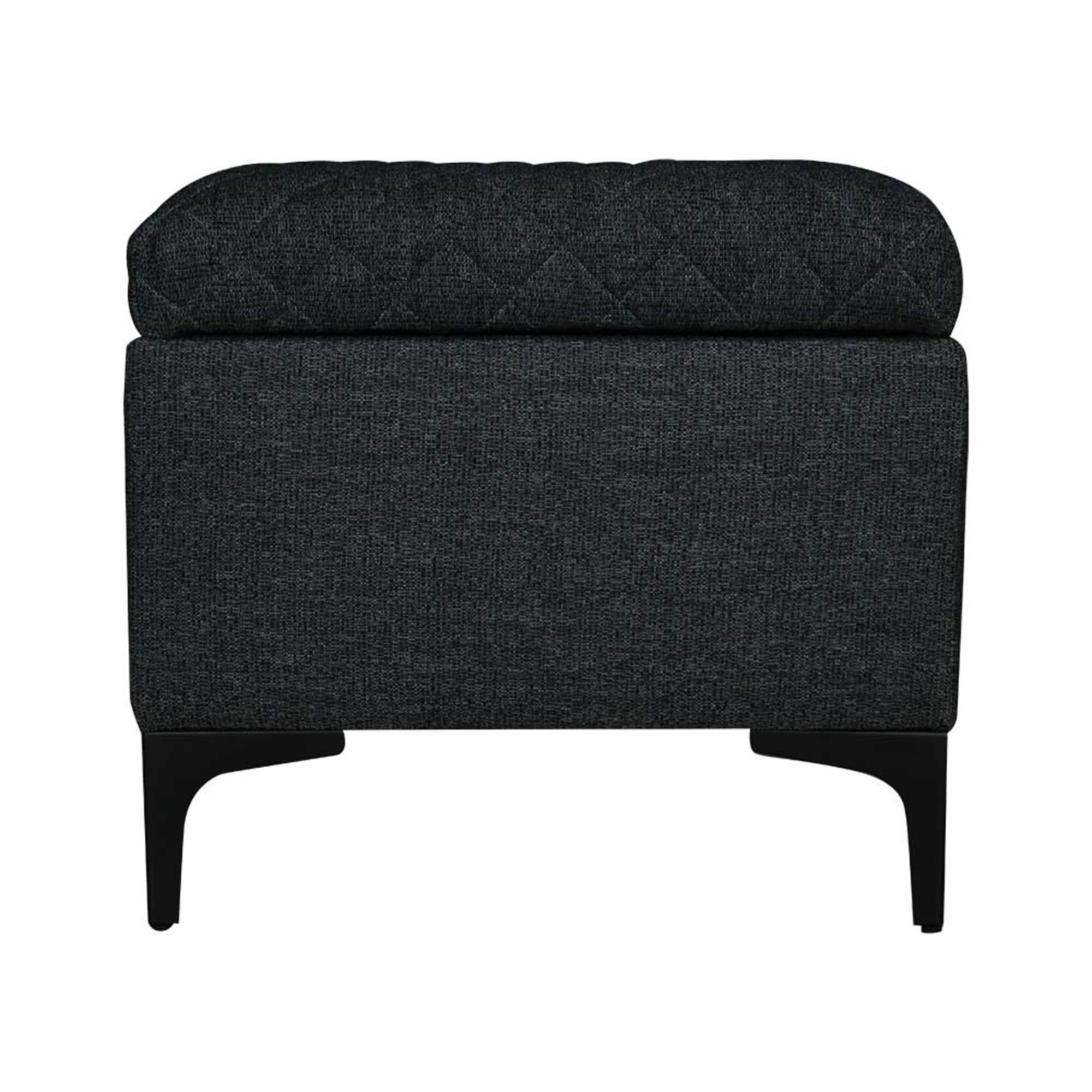 Reece Storage Ottoman - Charcoal Grey