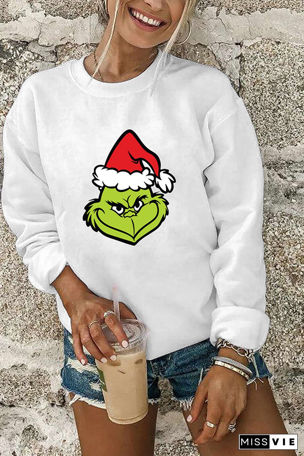 Christmas Grinch Face Sweatshirt Wholesale