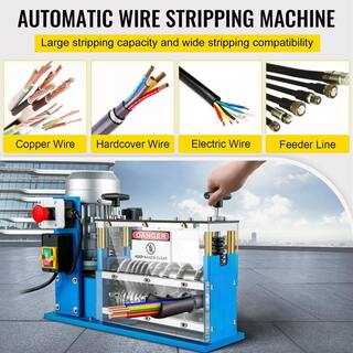 VEVOR Electric Cable Stripping Machine 370-Watt 0.06 in. to 0.15 in. Automatic Wire Stripper with 11 Channels 10 Blades DDBXJTDMC370WTYEYV1