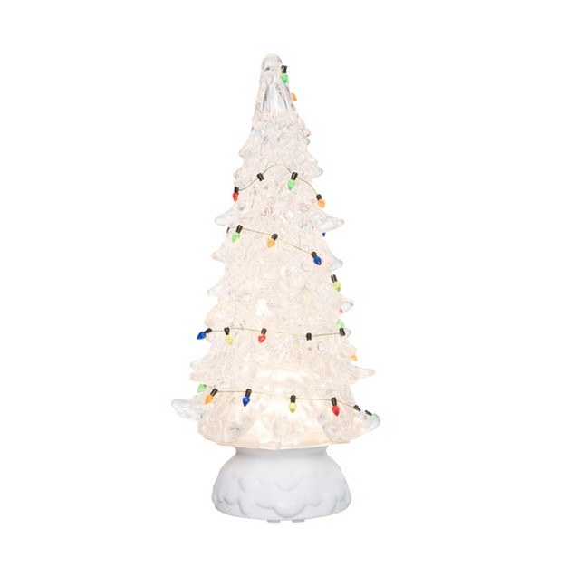 Transpac Artificial 12 In Off white Christmas Plastic Light Up Glitz Tree With Vintage Lights