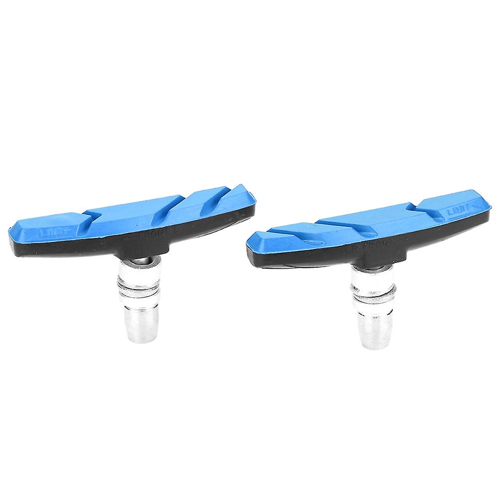 1 Pair Bicycle Cycling Mountain Bike Brake Holder Pads Shoes Rubber Blocks Blue