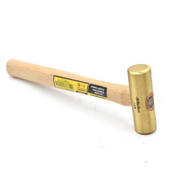 Big Horn 15124 1 LBs Brass Hammer with Hickory Han...