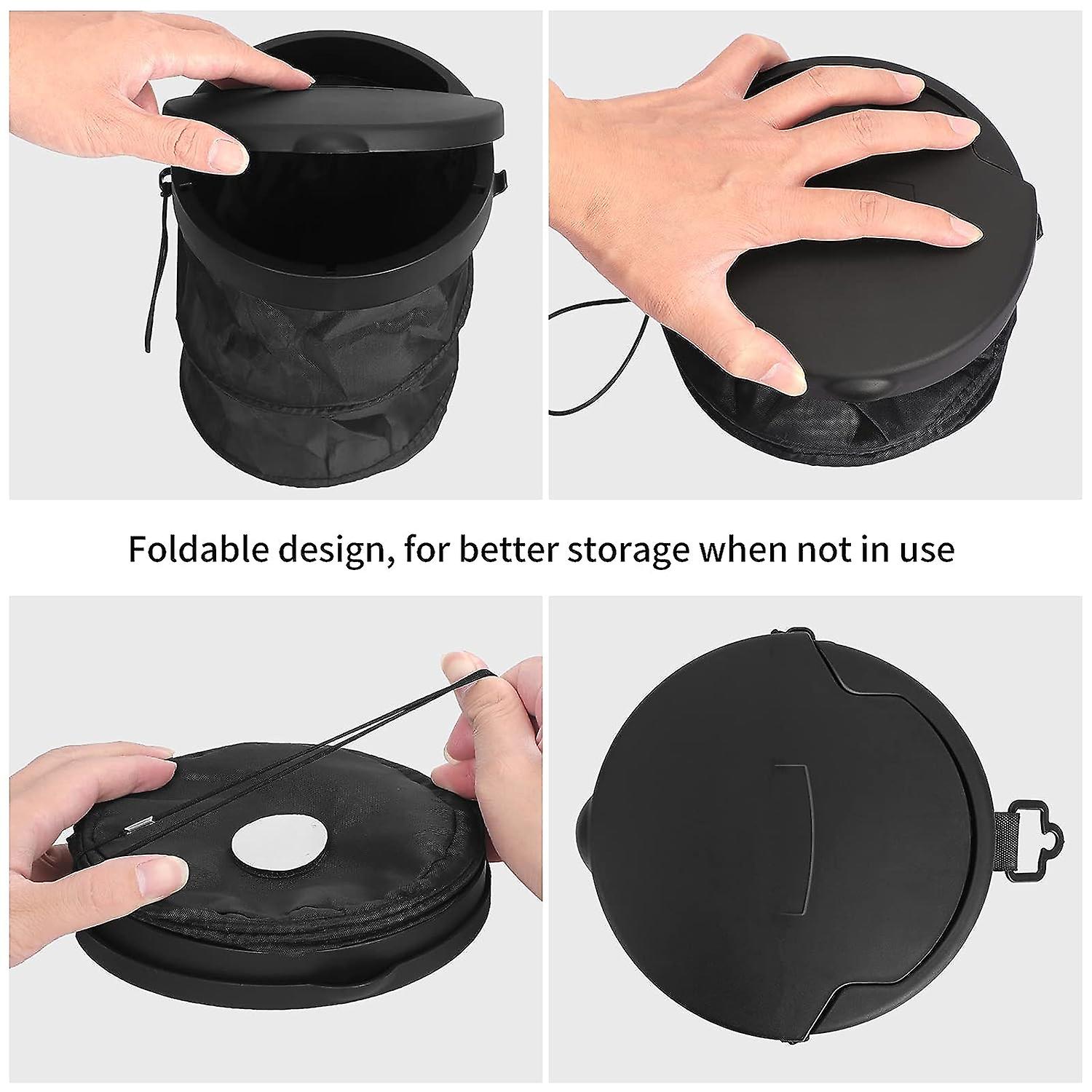 Car Trash Can， Collapsible Pop Up Car Garbage Can With Lid， Portable Waterproof Car Trash Bin Storage Bag Multifunctional Organizer Trash Can Bin With