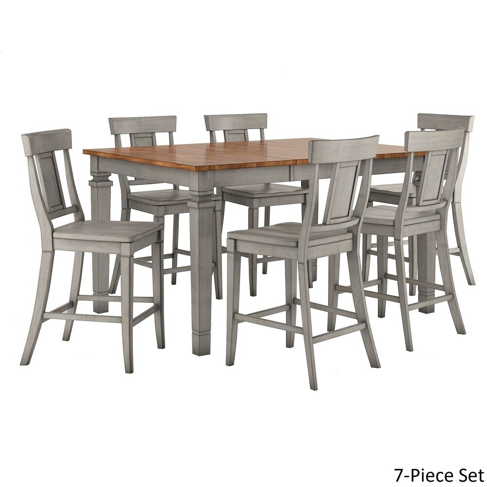 Elena Antique Grey Extendable Counter Height Dining Set   Panel Back by iNSPIRE Q Classic