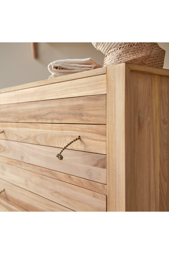 Solid Teak Chest of 2 Drawers  Tikamoon Minimalys   Transitional   Accent Chests And Cabinets   by Oroa   Distinctive Furniture  Houzz