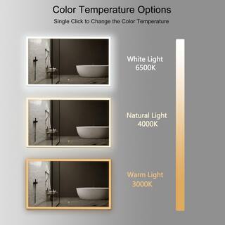 KINWELL 48 in. W x 28 in. H Framed Rectangular LED Light Bathroom Vanity Mirror UCM3041-12070