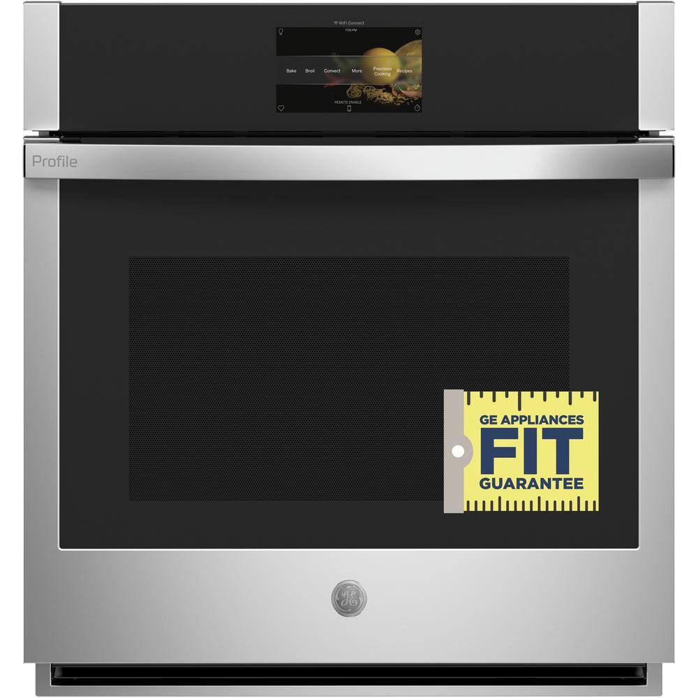 GE Profile 27 in. Smart Single Electric Wall Oven with Convection and Self Clean in Stainless Steel PKS7000SNSS