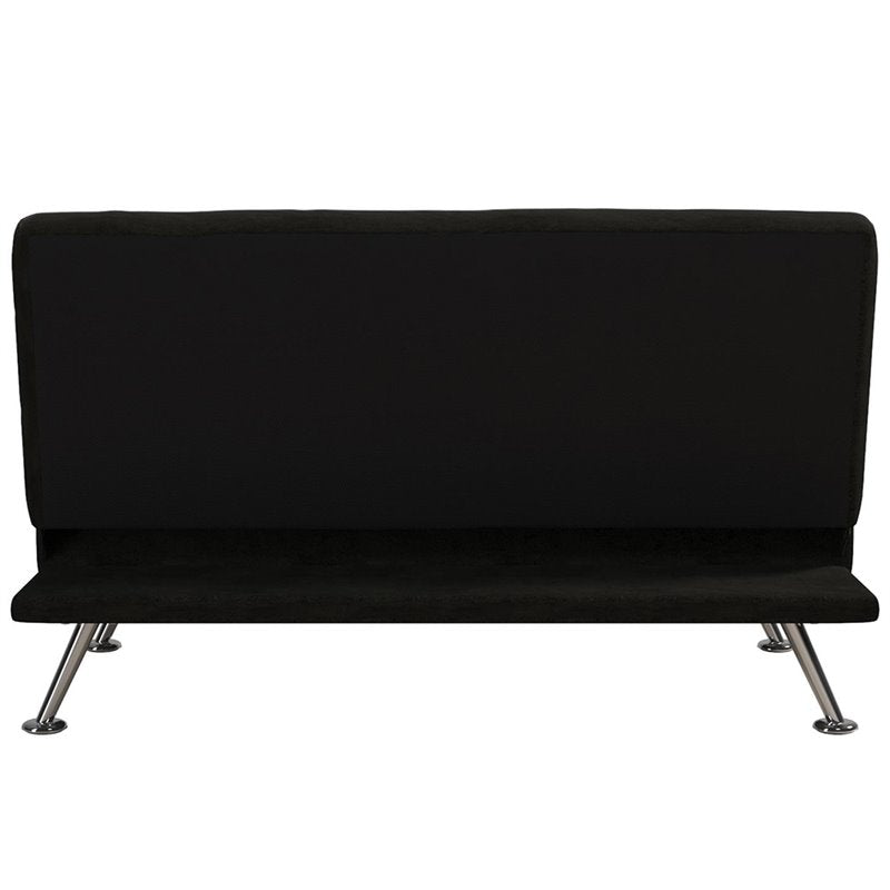 DHP Mabel Tufted Kids Sleeper Sofa in Black and Chrome