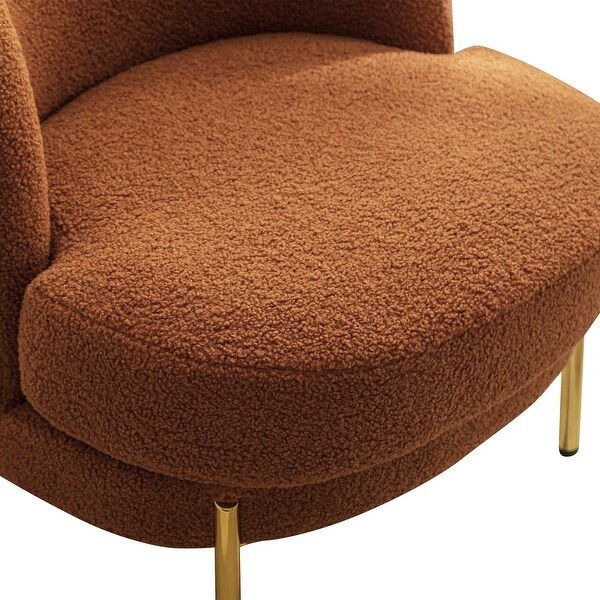 Curved Backrest Accent Chair with Golden Adjustable Legs