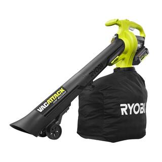 🎉Limited Time Offer🎉RYOBI 40V Vac Attack Cordless Leaf VacuumMulcher with (2) 5.0 Ah Batteries and (1) Charger RY40451-2B