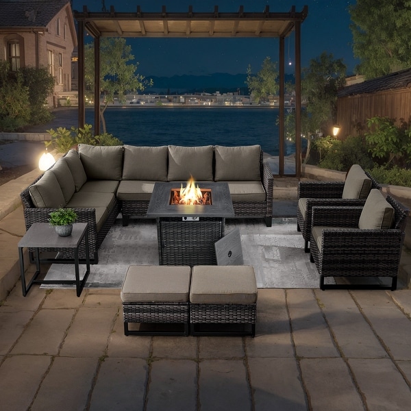 Pocassy Outdoor Patio Funiture Conversation Sofa Set