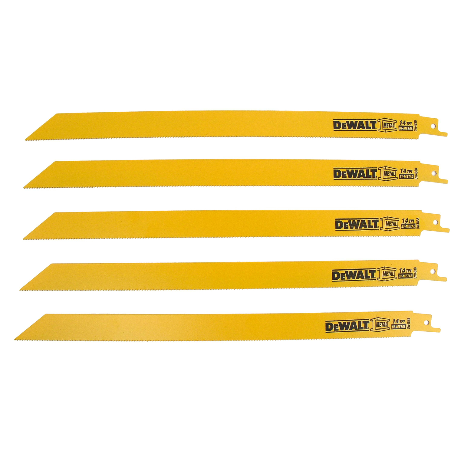 DW 12 in. Bi-Metal Reciprocating Saw Blade 14 TPI 5 pk