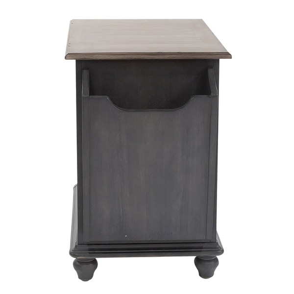 Ocean Isle Slate Weathered Pine Chair Side Table