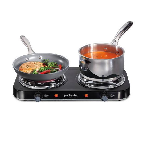 Proctor Silex Electric Double Burner Cooktop 34115