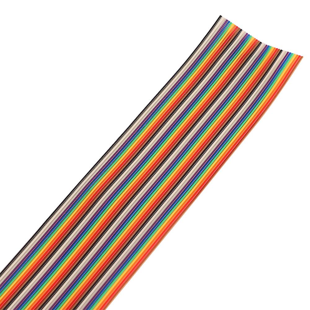 Colorful 1.27mm Spacing Pitch Cable 40p Flat Rainbow Ribbon Cable Wire Width 5.08cm (5 Meters)