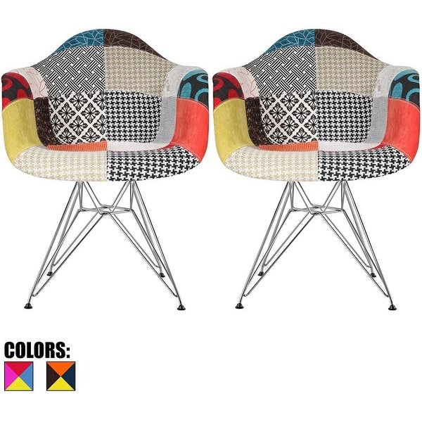 2xhome Fabric Chair With Arm Armchairs Patchwork Solid Silver Chrome Wire Dining Accent Office For Kitchen Colors Metal