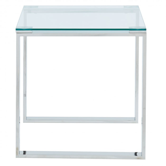 Inspire 501408CH Zevon Accent Table in Silver