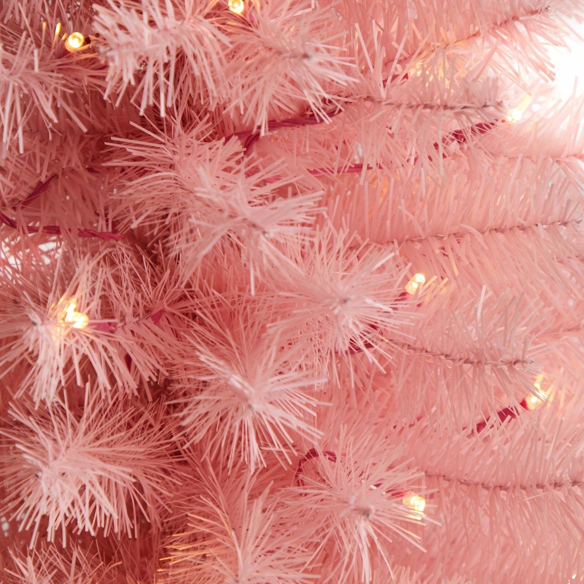 3’ Pink Artificial Christmas Tree with 50 LED Lights & 118 Bendable Branches - Whimsical Holiday Decor