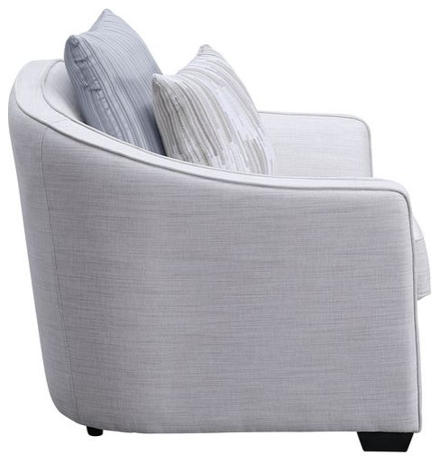 Acme Mahler II Loveseat With 4 Pillows Beige Linen   Transitional   Loveseats   by AMOC  Houzz